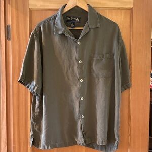 Nat Nast Sage Green Short Sleeve Silk Shirt